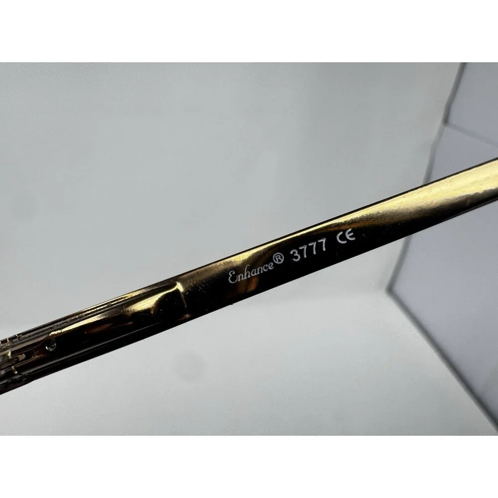 Enhance 3777 Brown Metal Semi Rimless Eyeglass Frames 55-17-145
